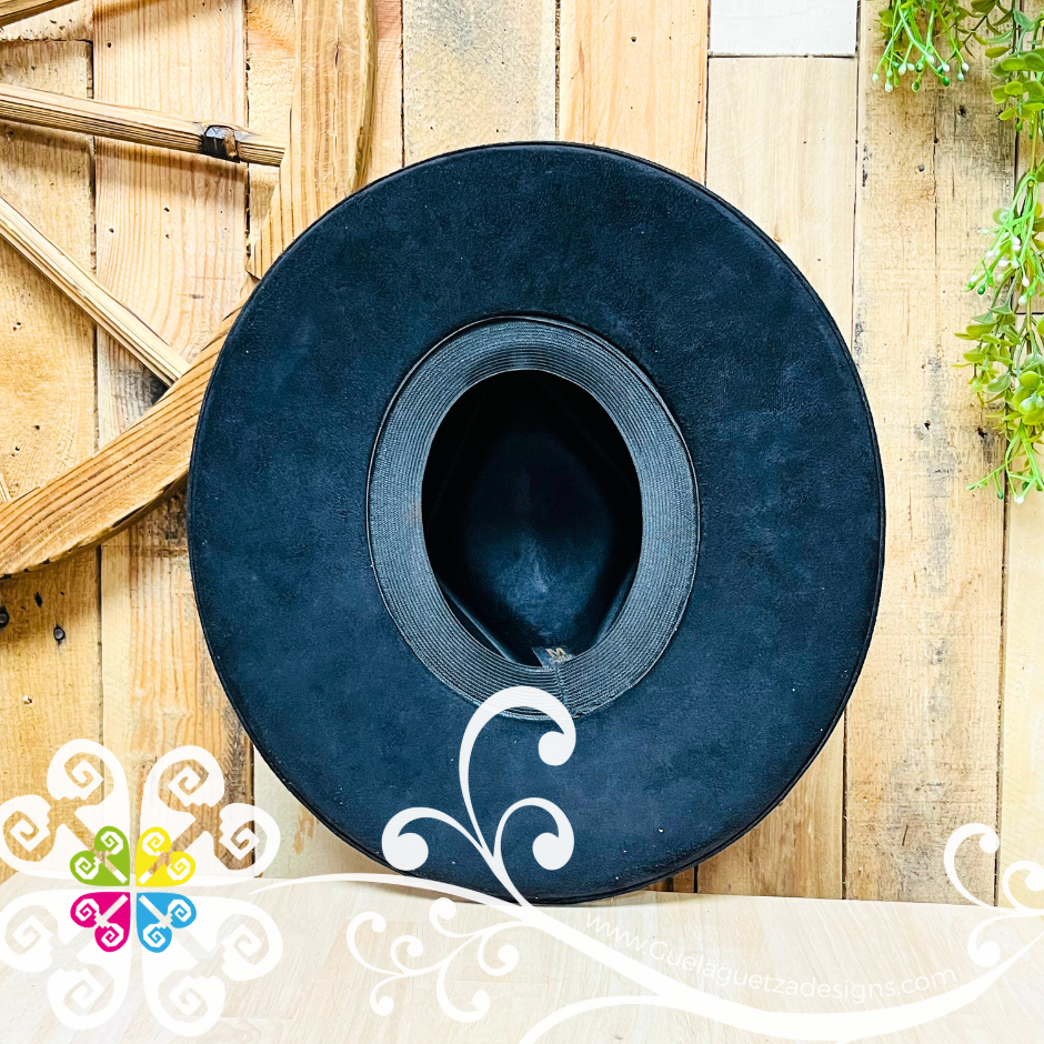 Black Rhombus Mitla Velvet Hat - Painted Hat