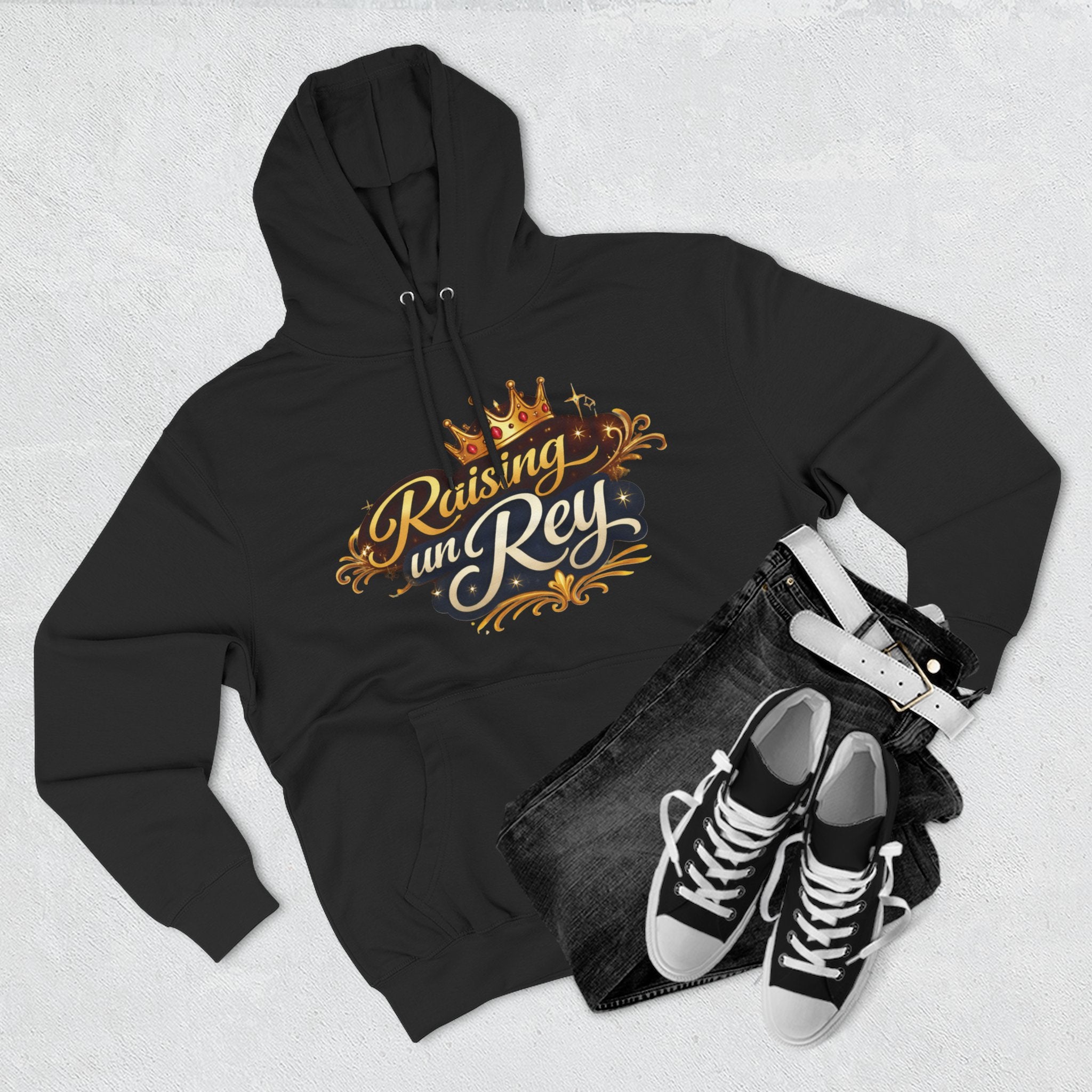 Hoodie — "Raising un Rey" Crowned Spanish Family Pride Pullover