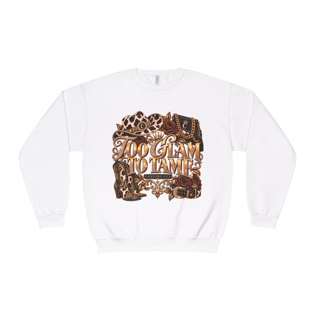Vaquera Lux – Too Glam to Tame | NuBlend® Crewneck Sweatshirt