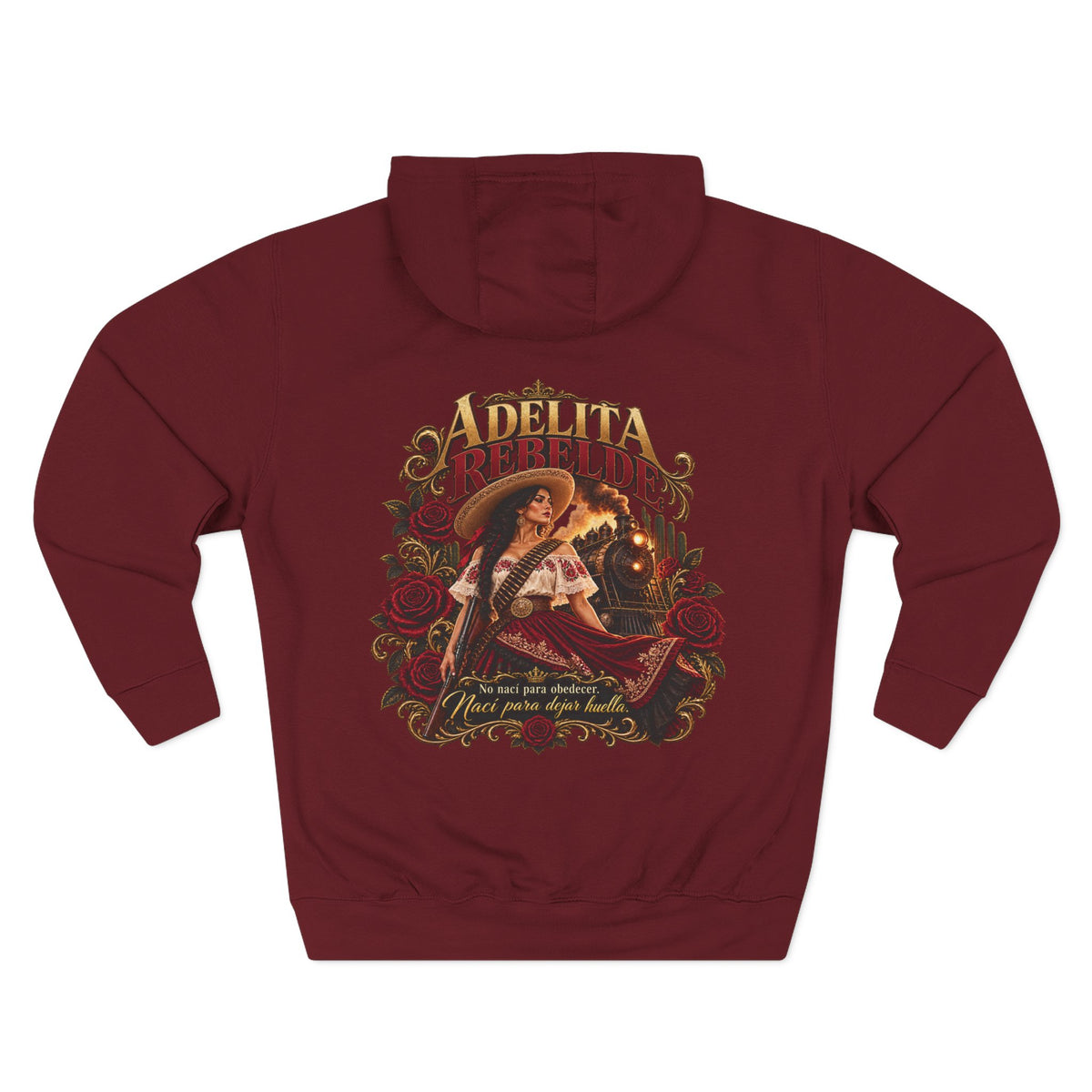Adelita Rebelde – No Nací Para Obedecer |Three-Panel Fleece Hoodie
