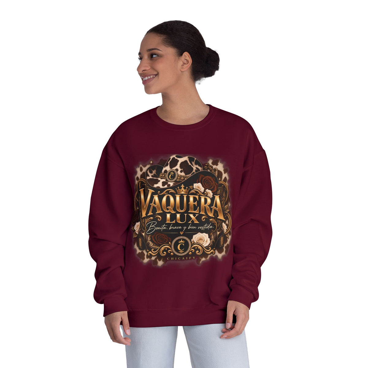 Vaquera Lux – Bonita, Brava y Bien Vestida | NuBlend® Crewneck Sweatshirt
