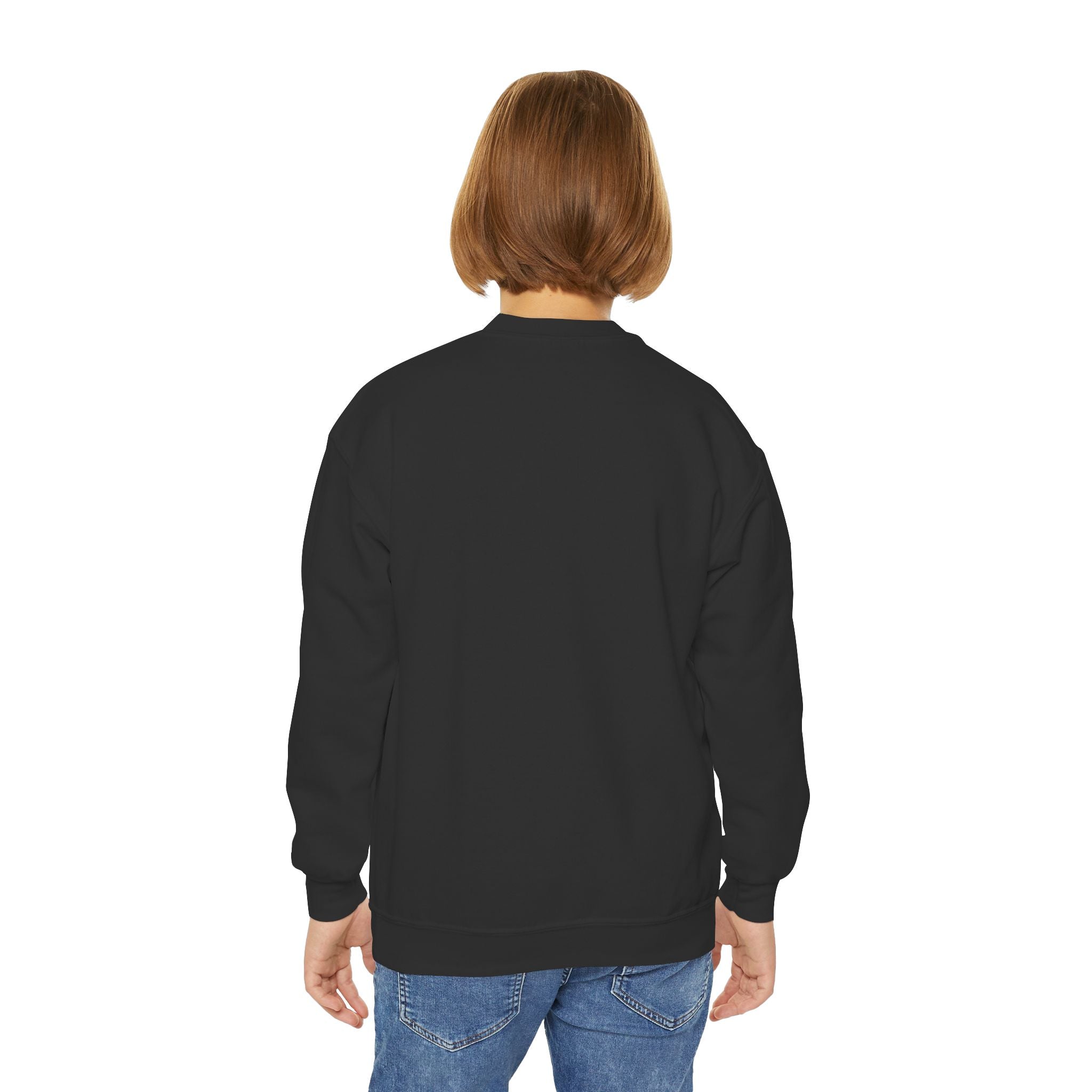 Youth Crewneck Sweatshirt — "Born Wild Raised Royal" Jaguar Cub Graphic