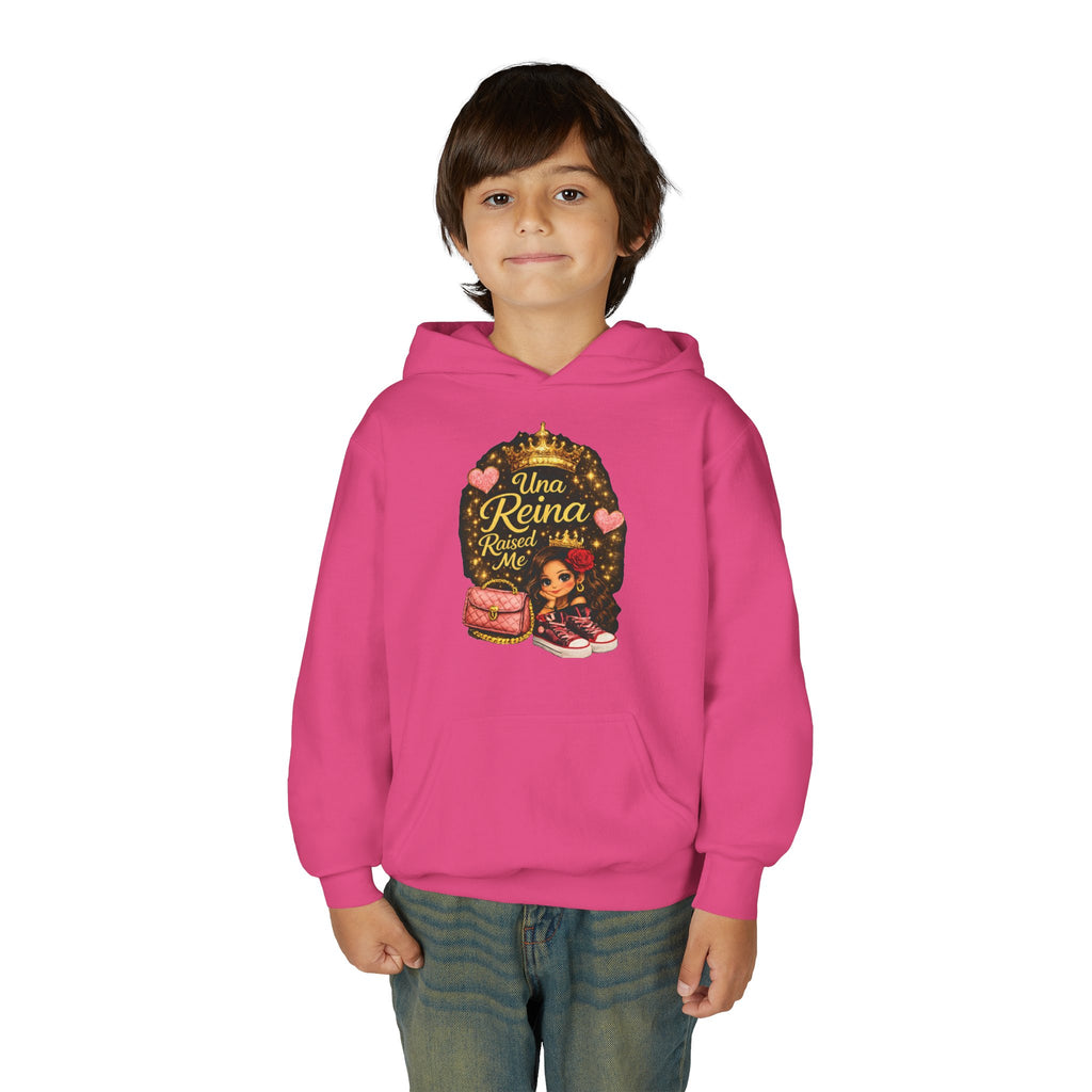 Youth Hoodie — "Una Reina Crece Conmigo" Cute Princess Graphic