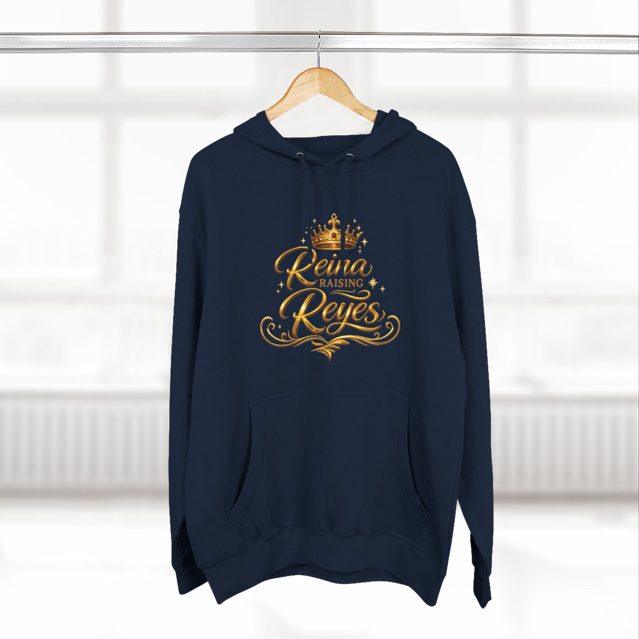 Reina Raising Reyes Hoodie | Crown Script Family Name Design
