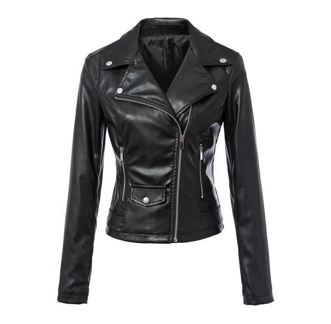 Queen Energy Vegan  coats Motorcycle Jacket Black Outerwear leather PU Jacket