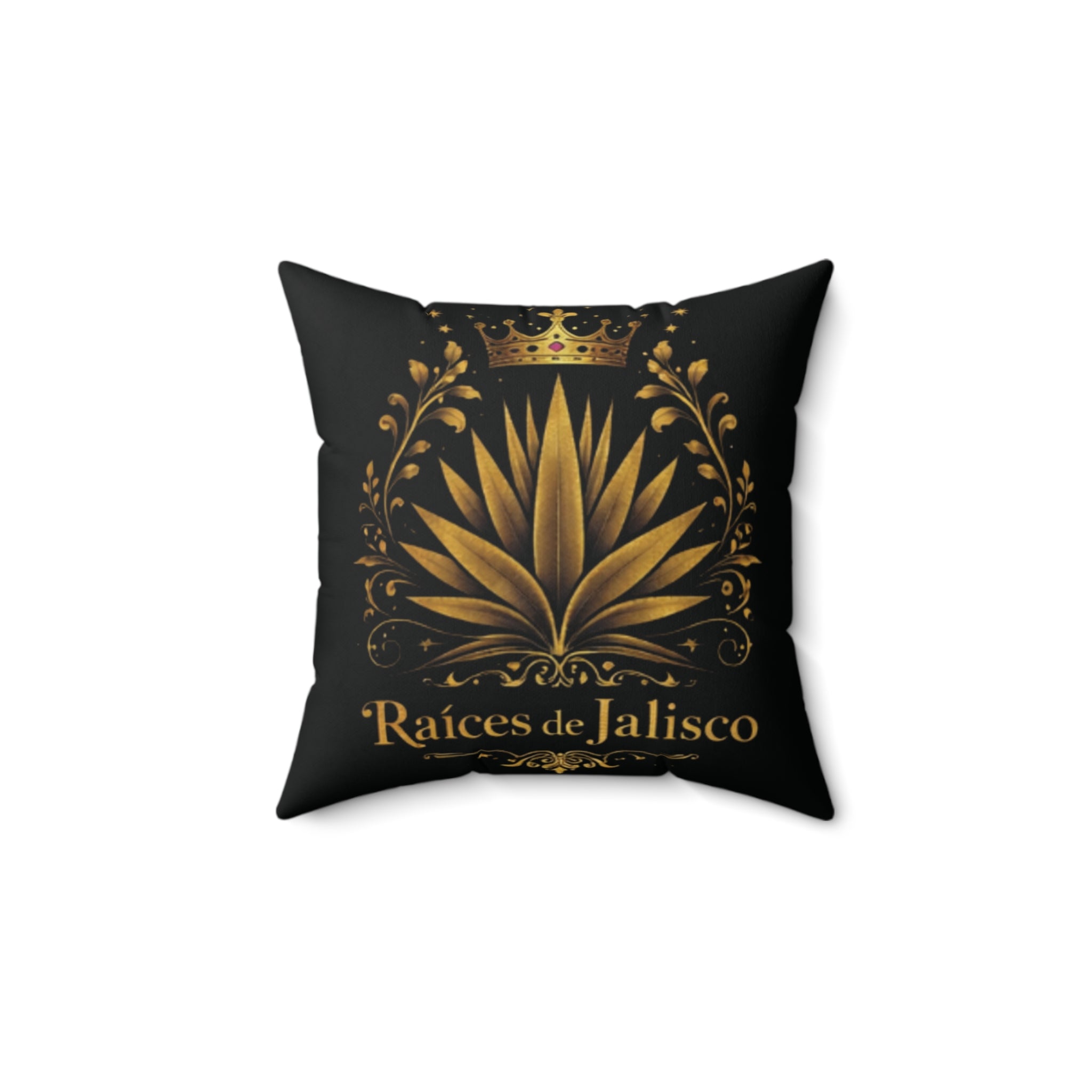 Square Pillow — Raices de Jalisco Gold Agave Design