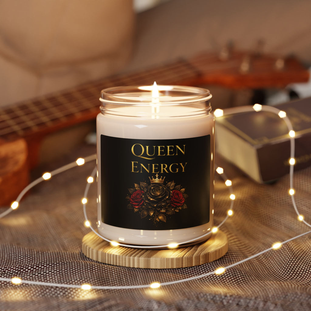 Queen Energy Scented Soy Candle — 9oz Aromatherapy Candle with Rose & Crown Design