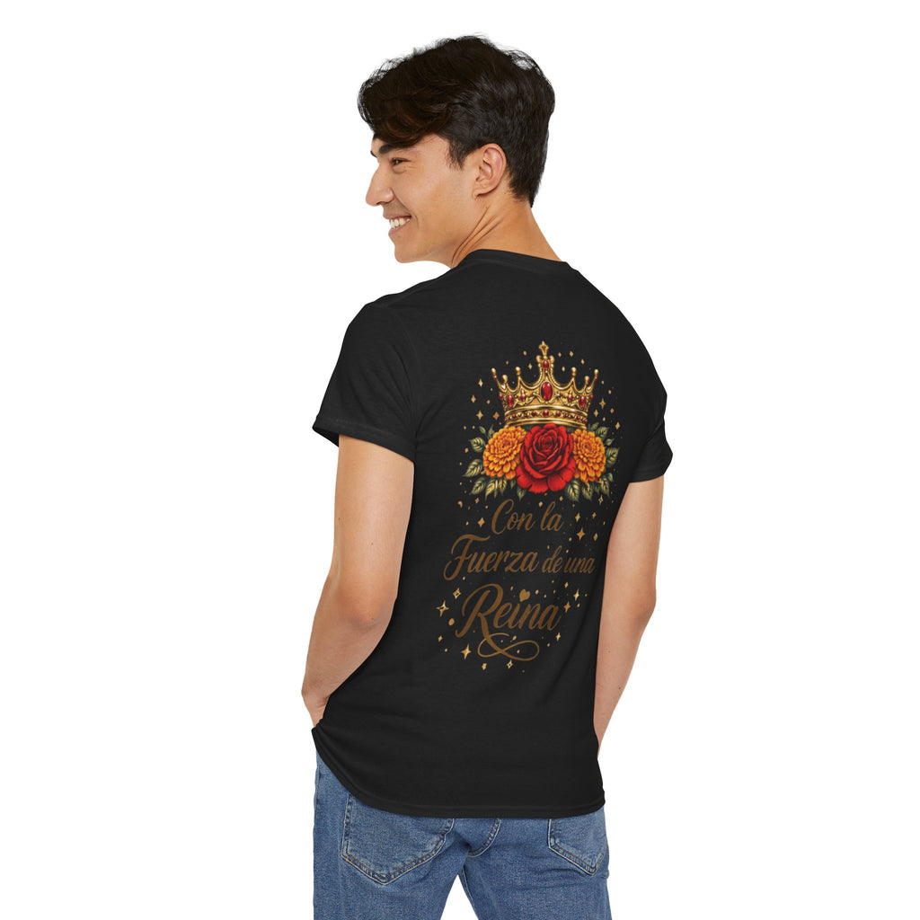 Graphic Tee — “Con la Fuerza de una Reina” Crown & Rose T-Shirt