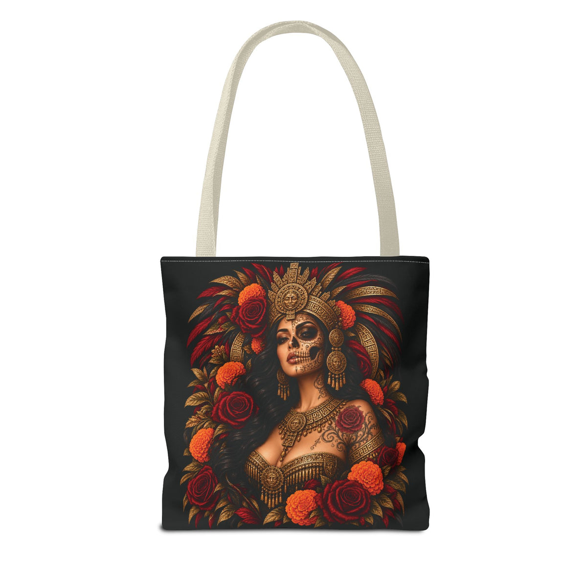 Reina Azteca: Entre Rosas y Cempasúchil | Chicaify Originals | Tote Bag