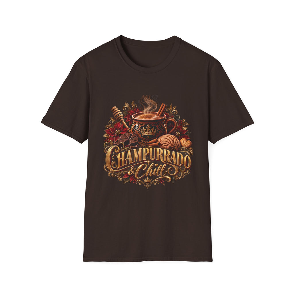 Champurrado & Chill Mexican Hot Chocolate Graphic T-Shirt | Unisex Fall Tee