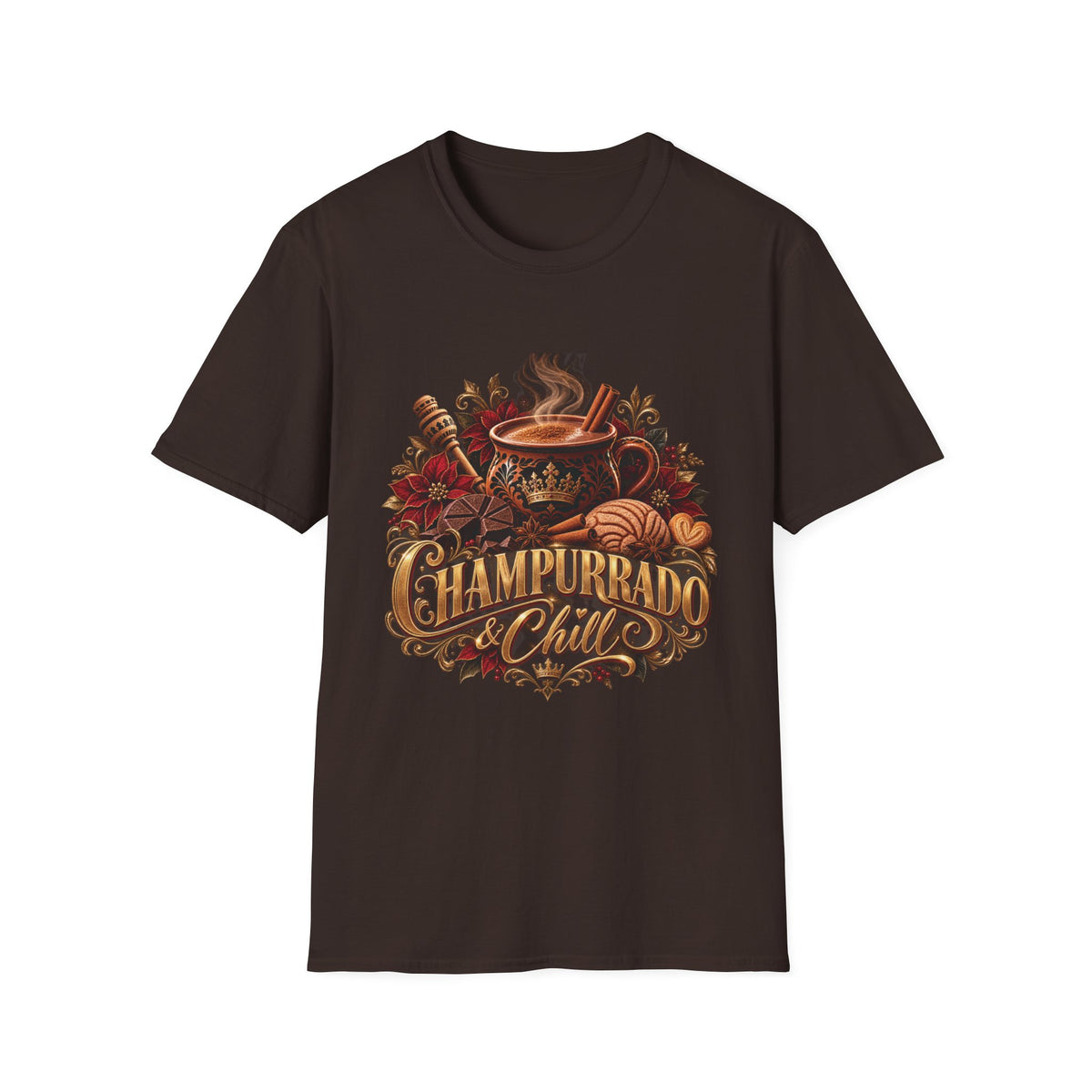 Champurrado & Chill Mexican Hot Chocolate Graphic T-Shirt | Unisex Fall Tee