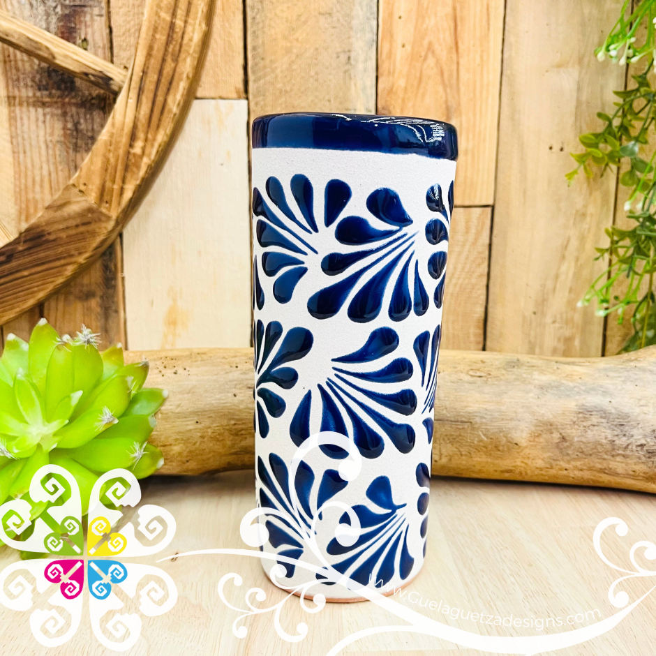 Set of 4 Cobalt Blue Espiga Cilindro Tall Cup - Set Clay Cup