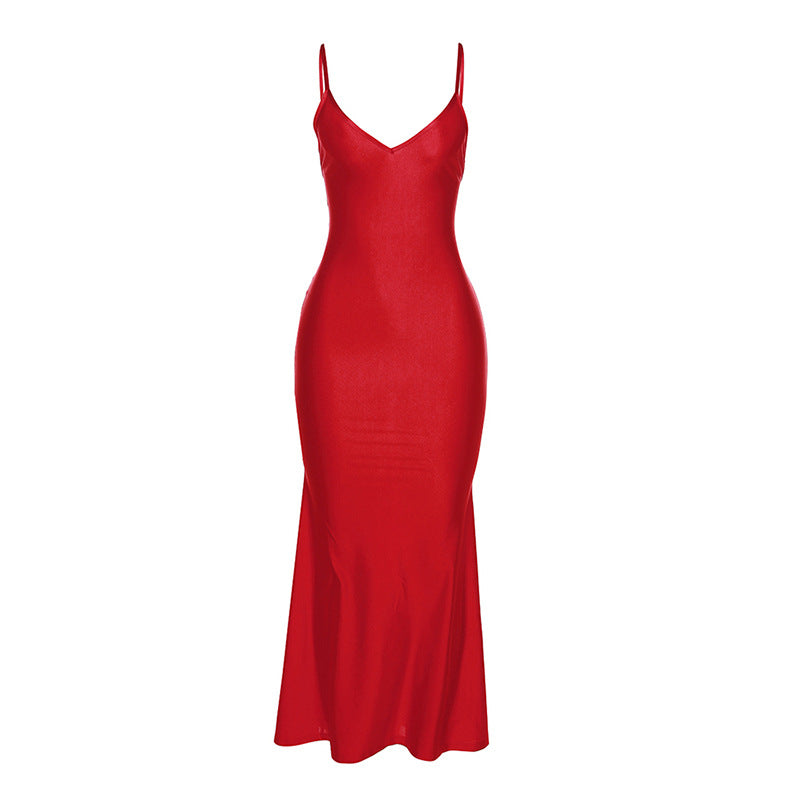 Style Fashion Sexy Crop Top Backless Slim Fit Bodycon Dress
