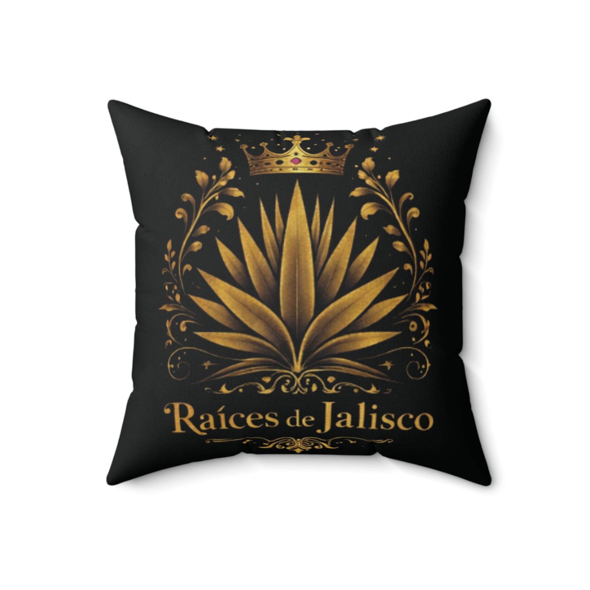 Square Pillow — Raices de Jalisco Gold Agave Design