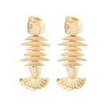 Vintage Fishbone Statement Earrings