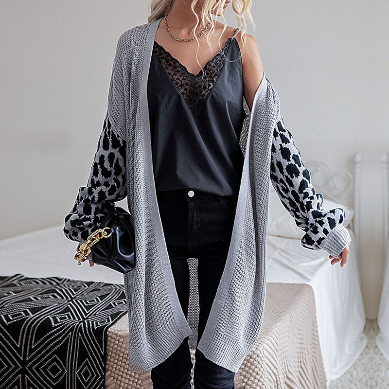 Leopard print long sleeved sweater