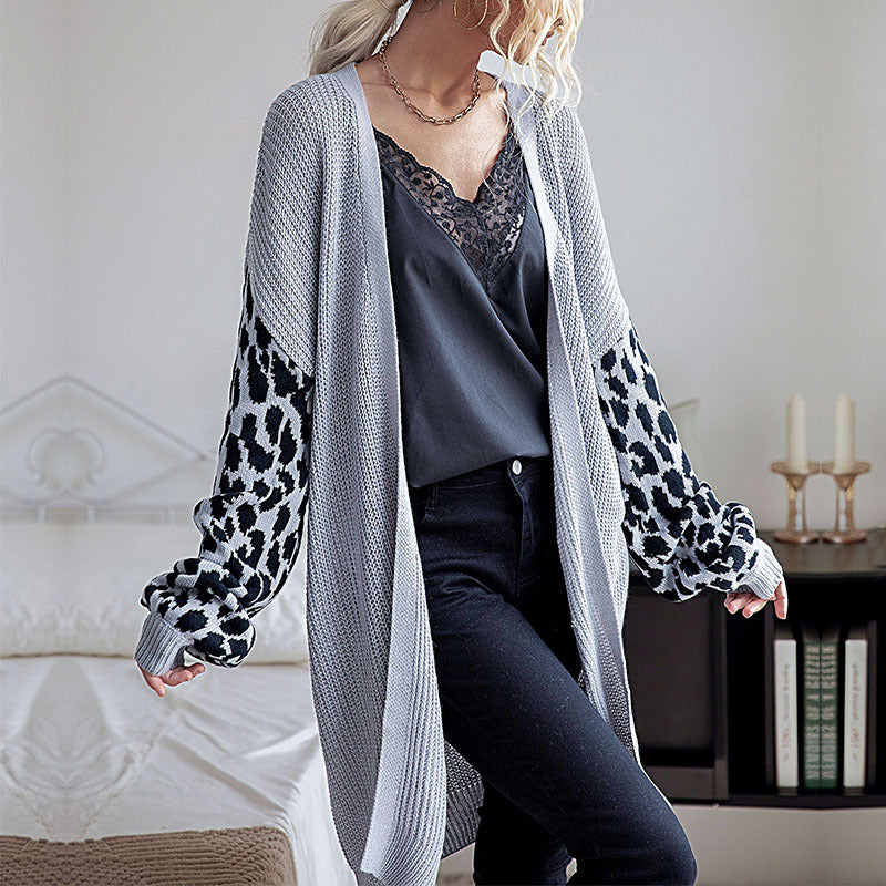 Leopard print long sleeved sweater