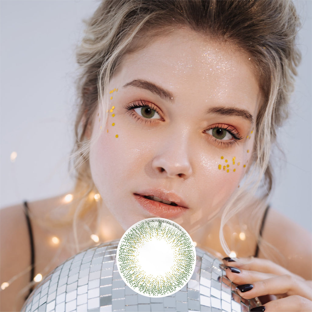 1Pair FDA Certificate Eyes Beautiful Pupil Colorful Girl Cosplay Contact Lenses  GYPSOPHILA GREEN