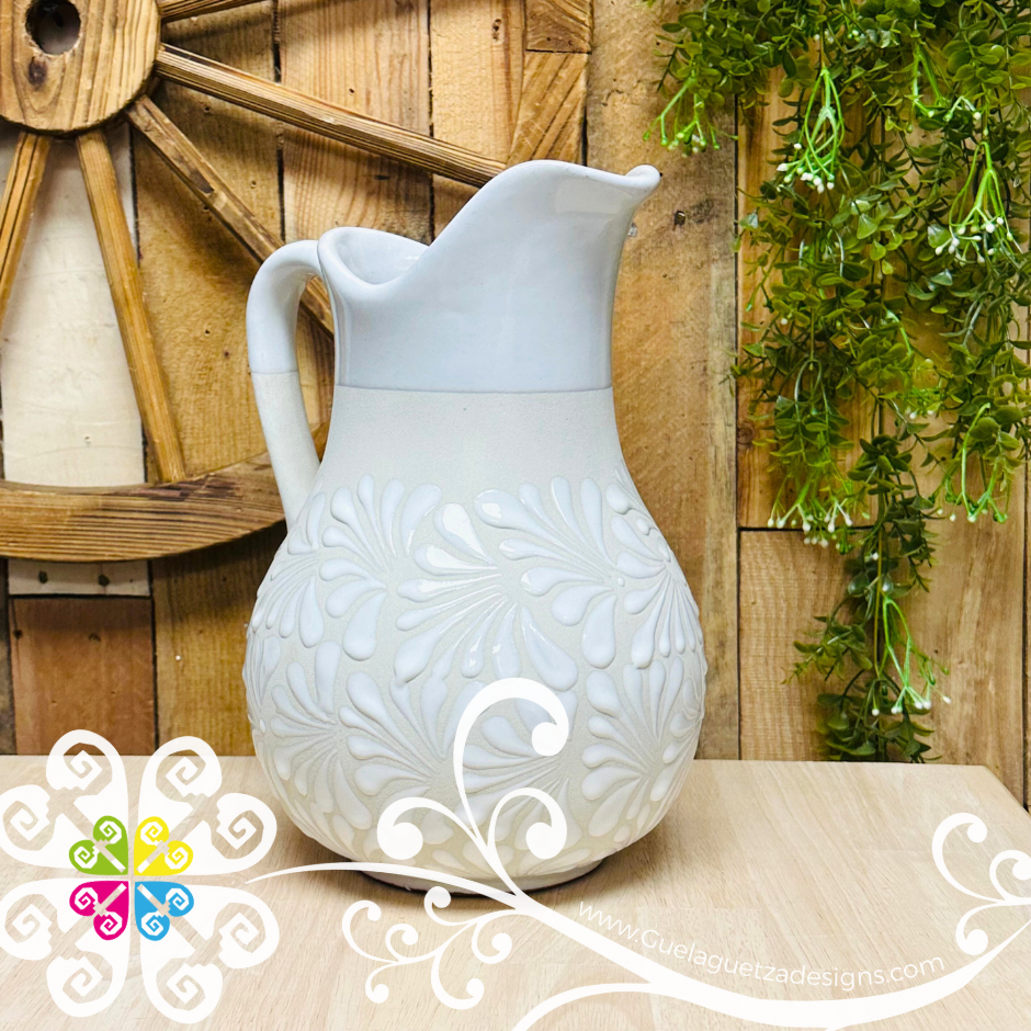 Engobe/White Espiga Pato Pitcher Set - 4 Mugs