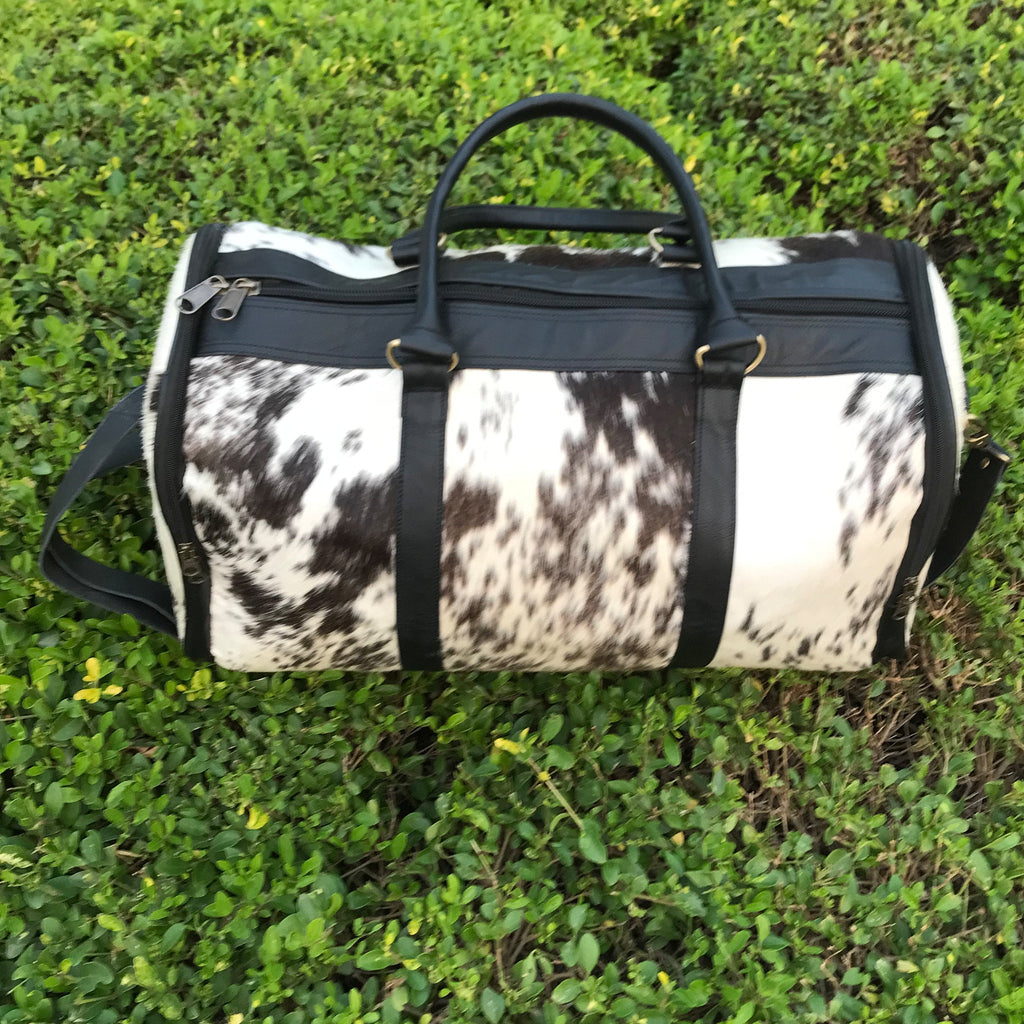 Pony Skin Bag: Luxury Cowhide Duffel, Roomy Travel Carry-On, Designer Luggage for Getaways