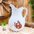 Mariposa White Espiga Large Pato Clay Pitcher - Jarro de Barro