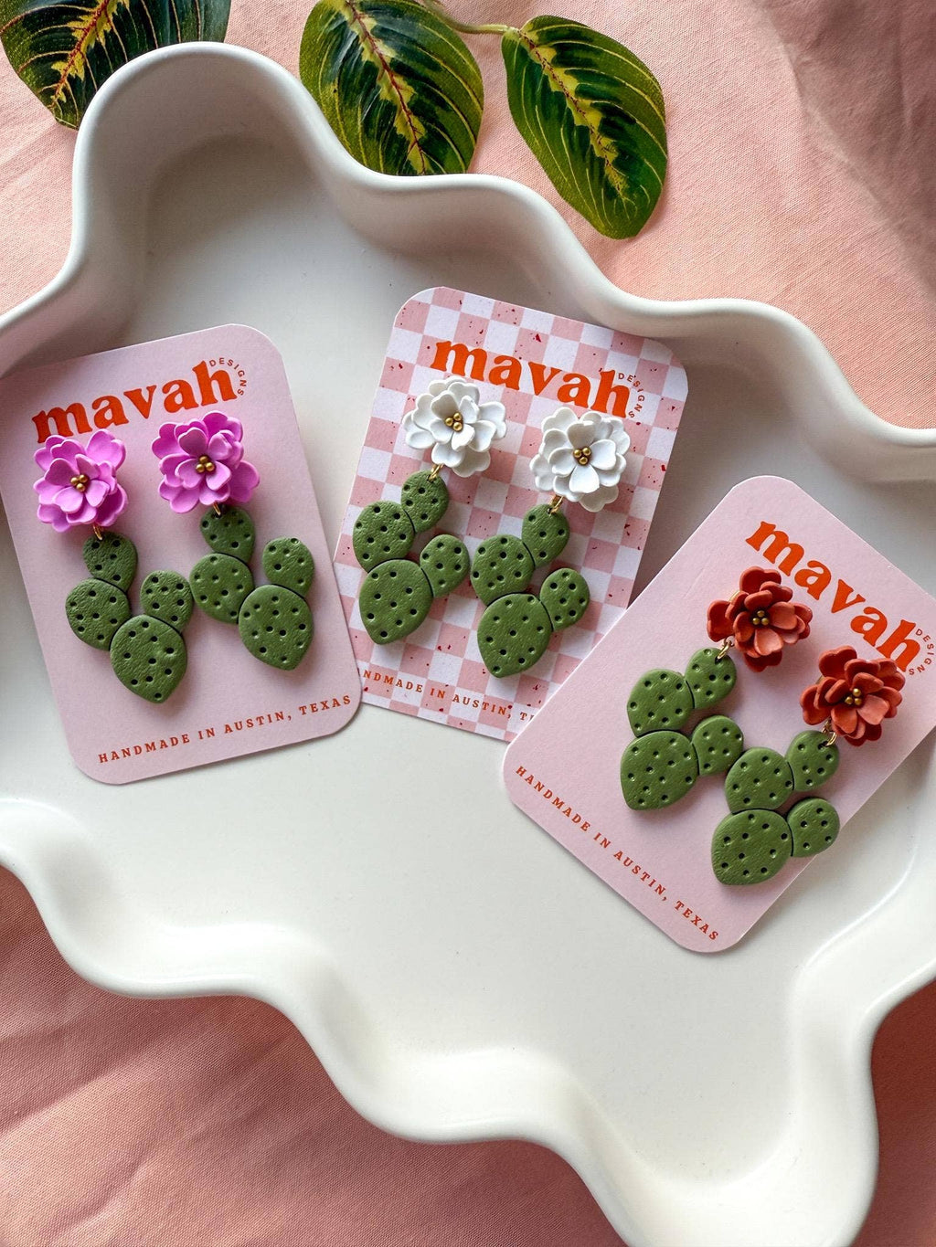 Nopal en Flor Earrings 🌵🤍