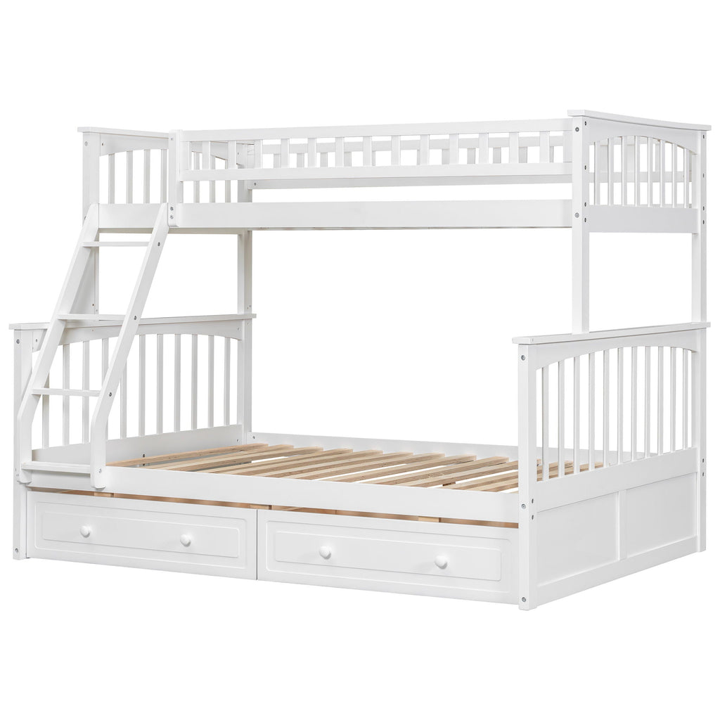 Convertible Storage Bunk Bed with Drawers - Twin Over Full