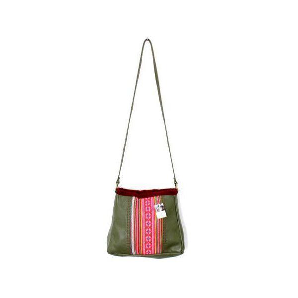 Leather Embroidered Crossbody Bag - Thailand