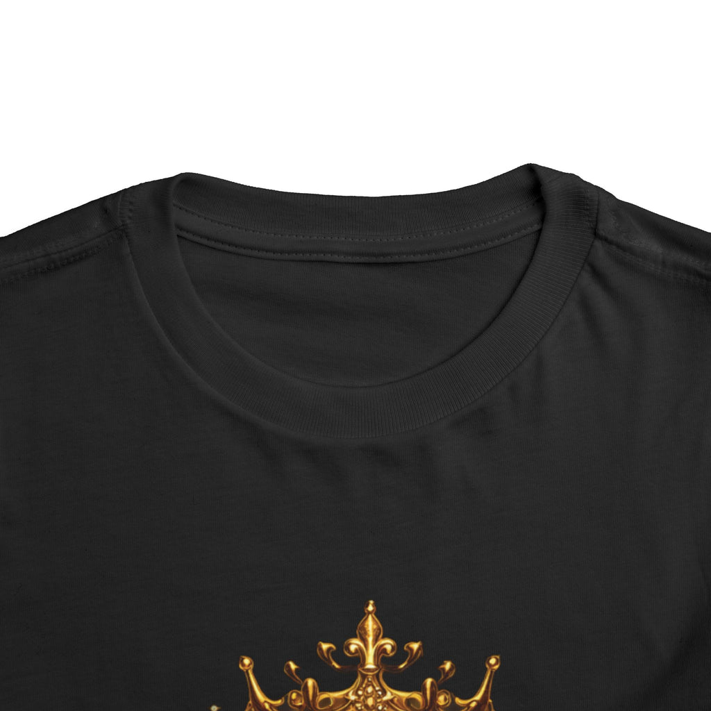 Toddler Tee — "Born to Shine" Gold Crown & Roses Toddler Shirt