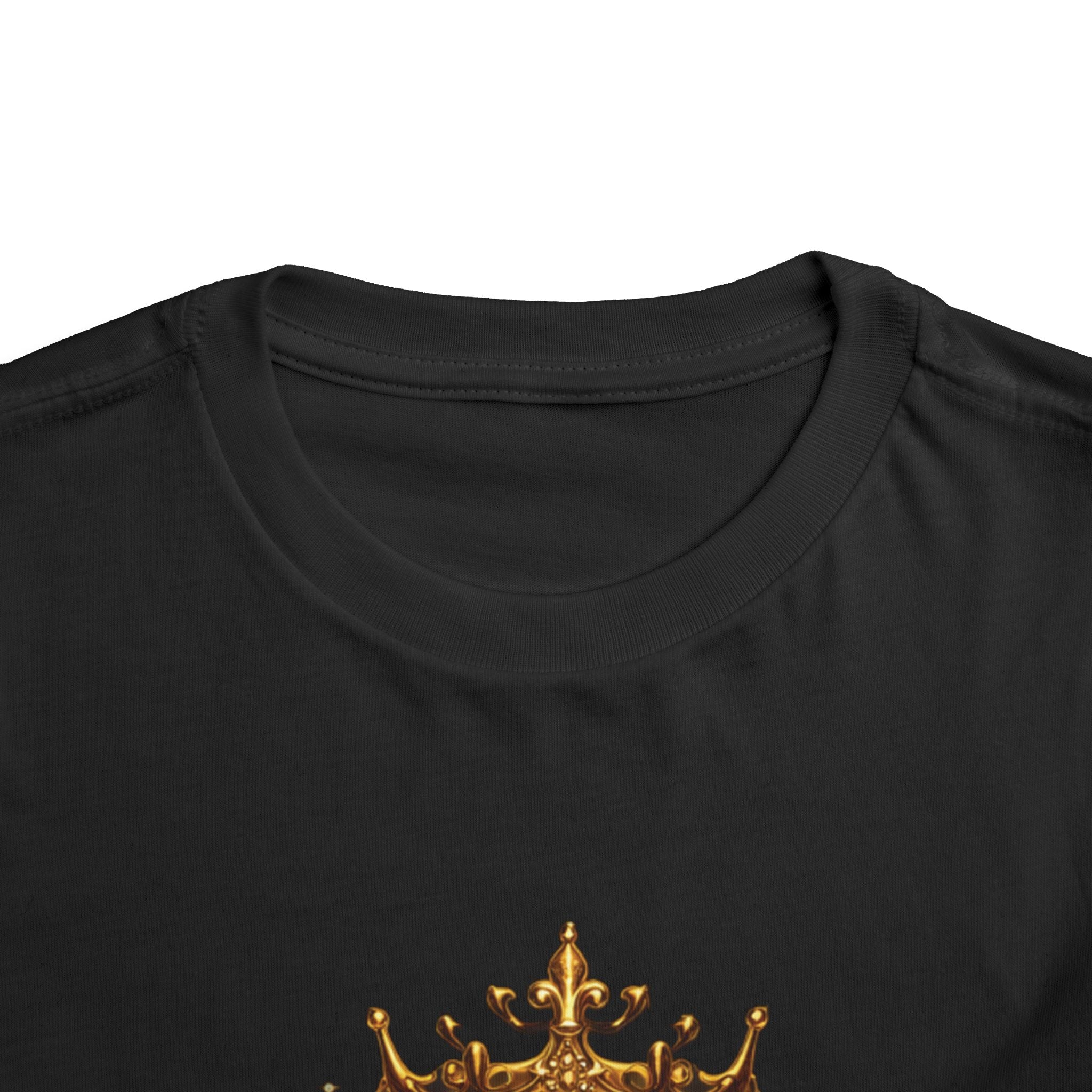 Toddler Tee — "Born to Shine" Gold Crown & Roses Toddler Shirt