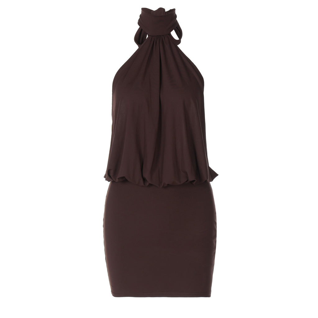 Halter Tie-Back Bodycon Mini Dress