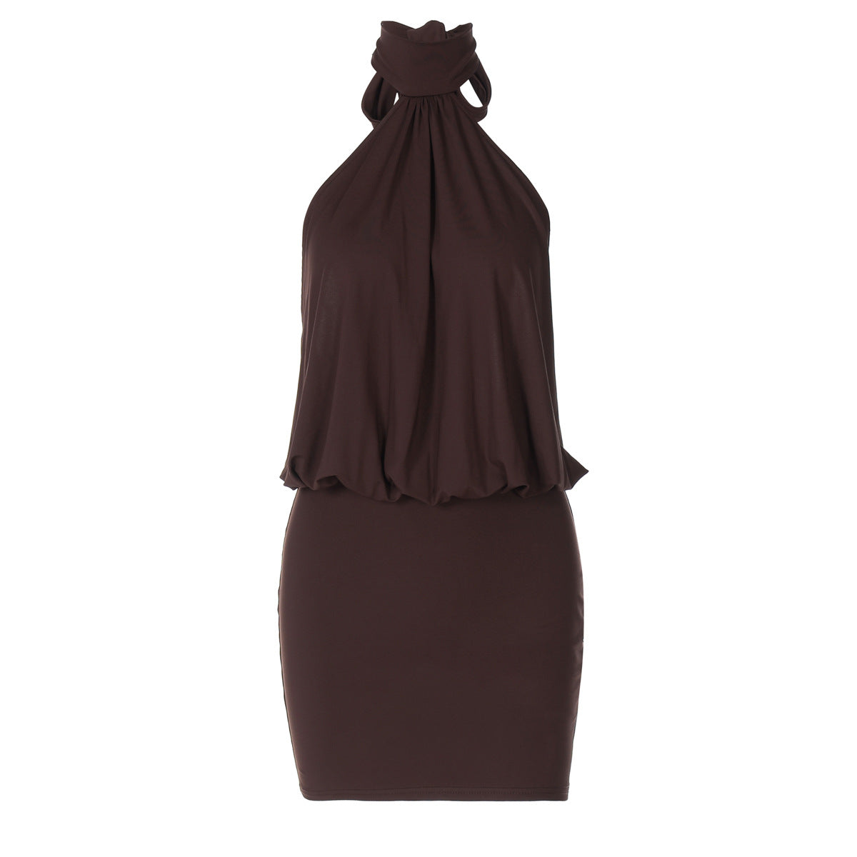 Halter Tie-Back Bodycon Mini Dress