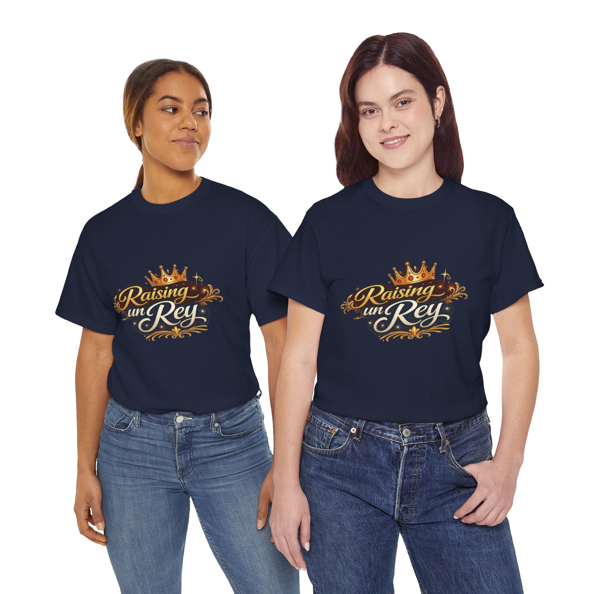 Raising un Rey T-Shirt — King Crown Vintage Script Tee for Mom & Son