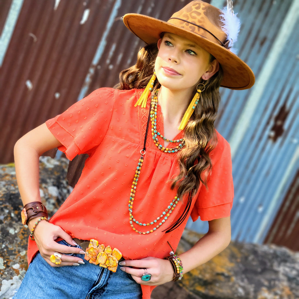 Hand-Painted Leopard Boho Western Cowgirl Hat & Band-Tan 987m