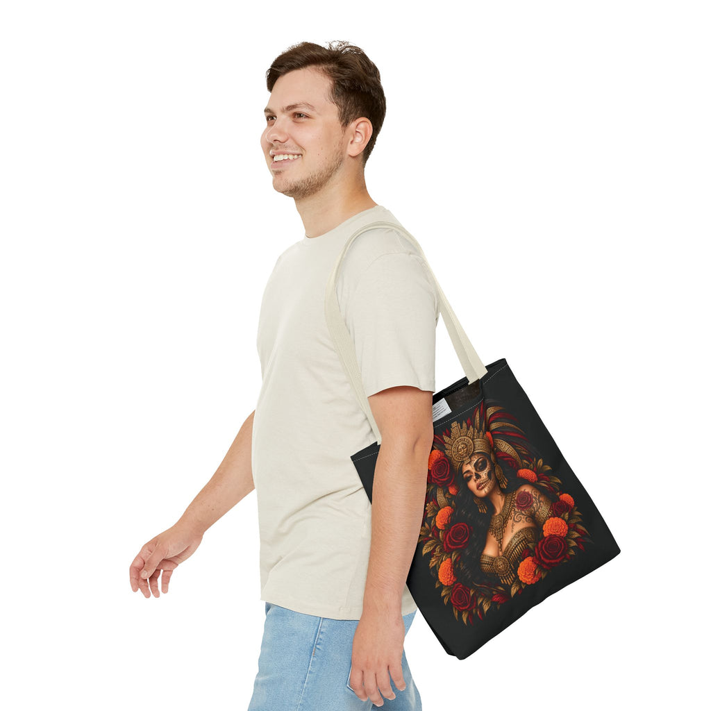 Reina Azteca: Entre Rosas y Cempasúchil | Chicaify Originals | Tote Bag