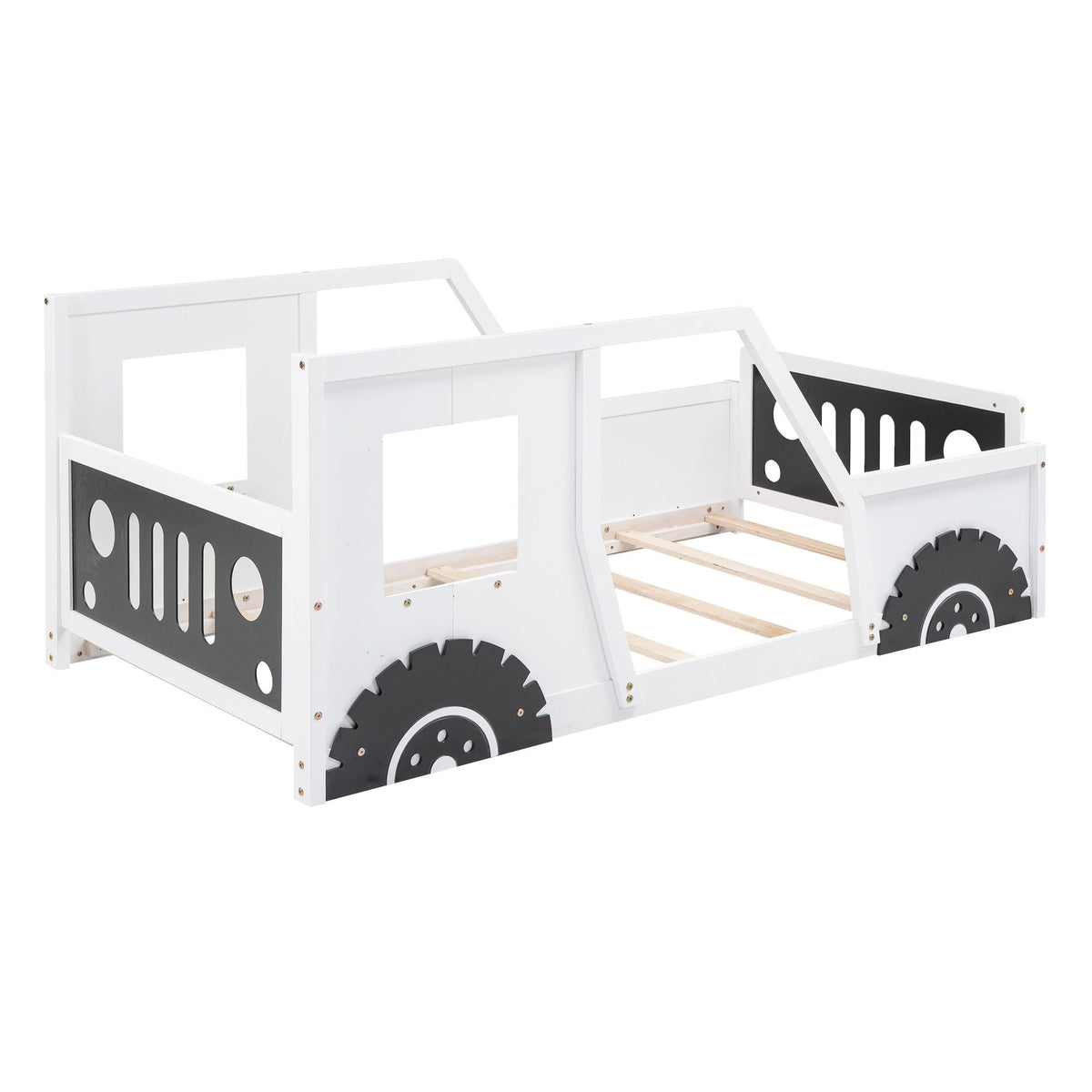 Classic Car Shaped Platform Bed with Wheels - Twin or Full Size