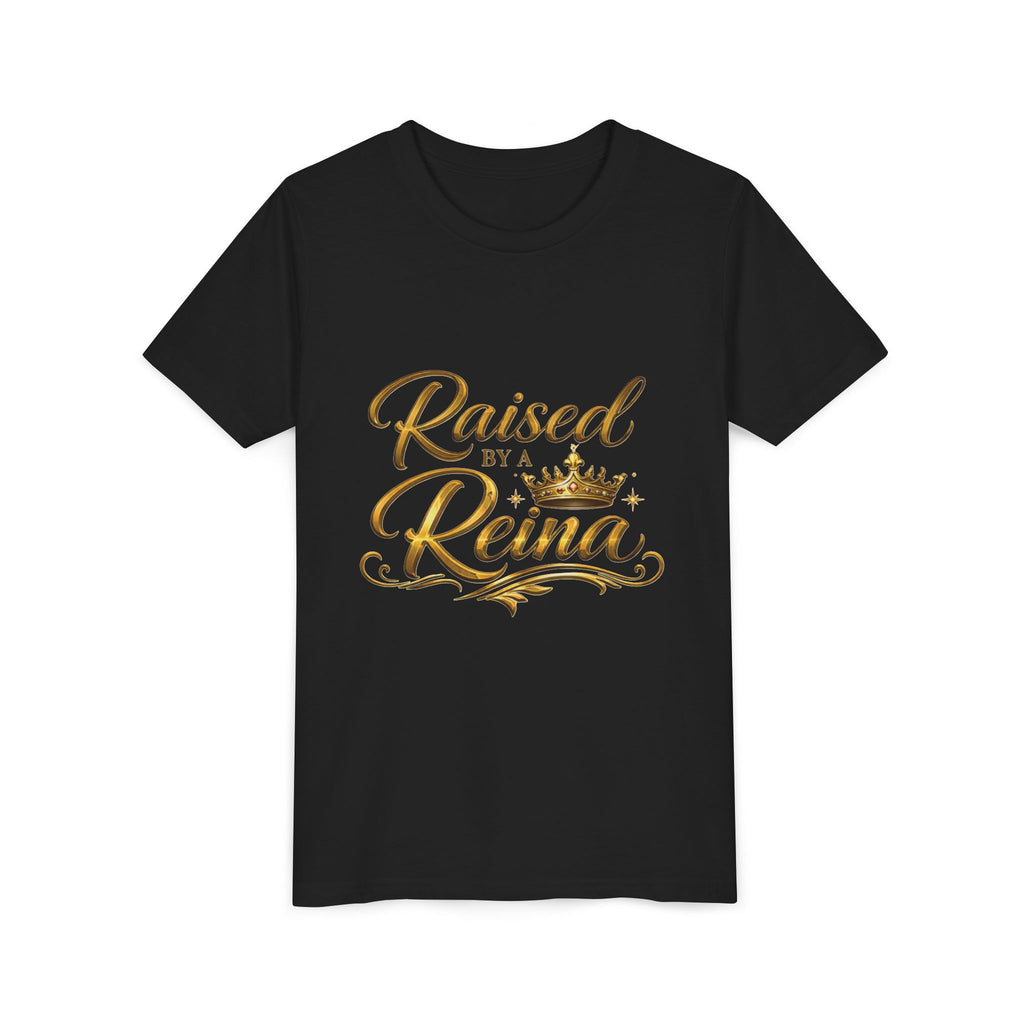 Raised by a Reina Youth Tee | Gold Crown Kids Shirt