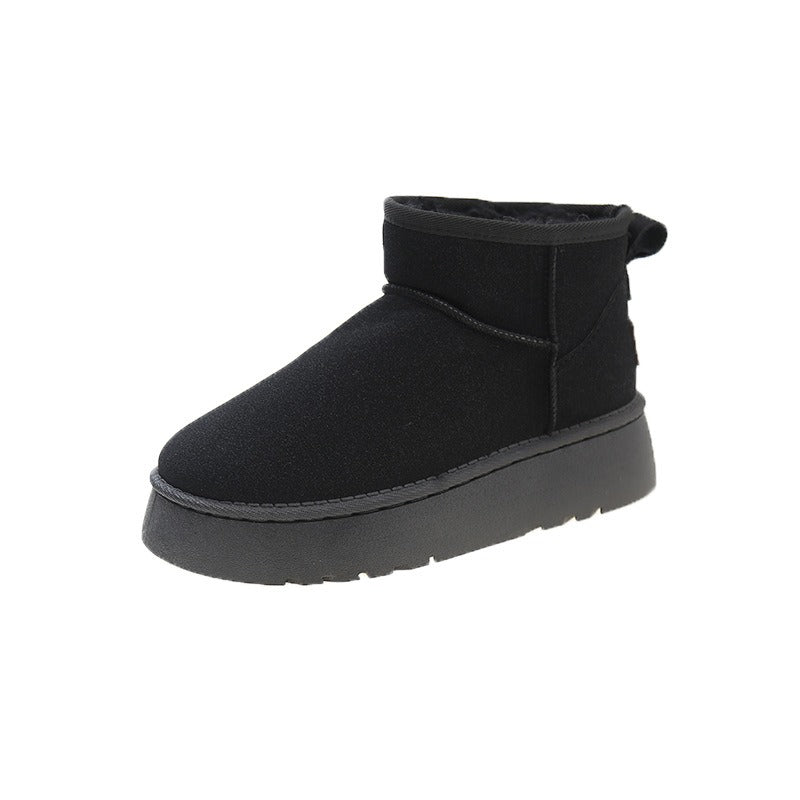 Fur-Lined Platform Ankle Boots