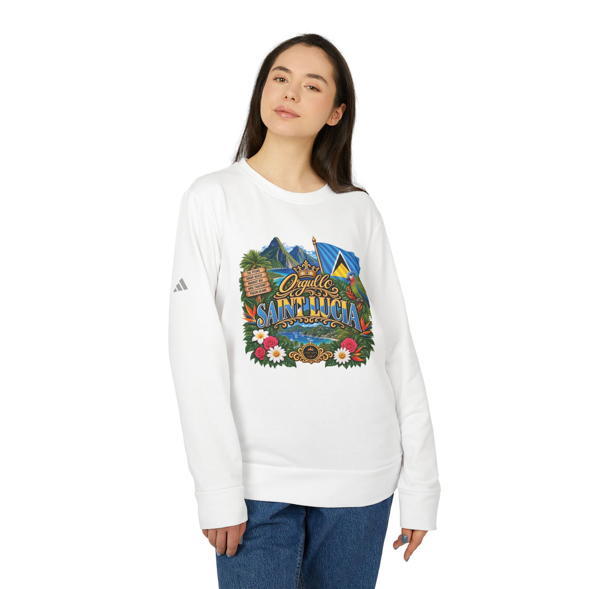 Orgullo Saint Lucia — Raíces Unidas Collection | adidas Crewneck Sweatshirt