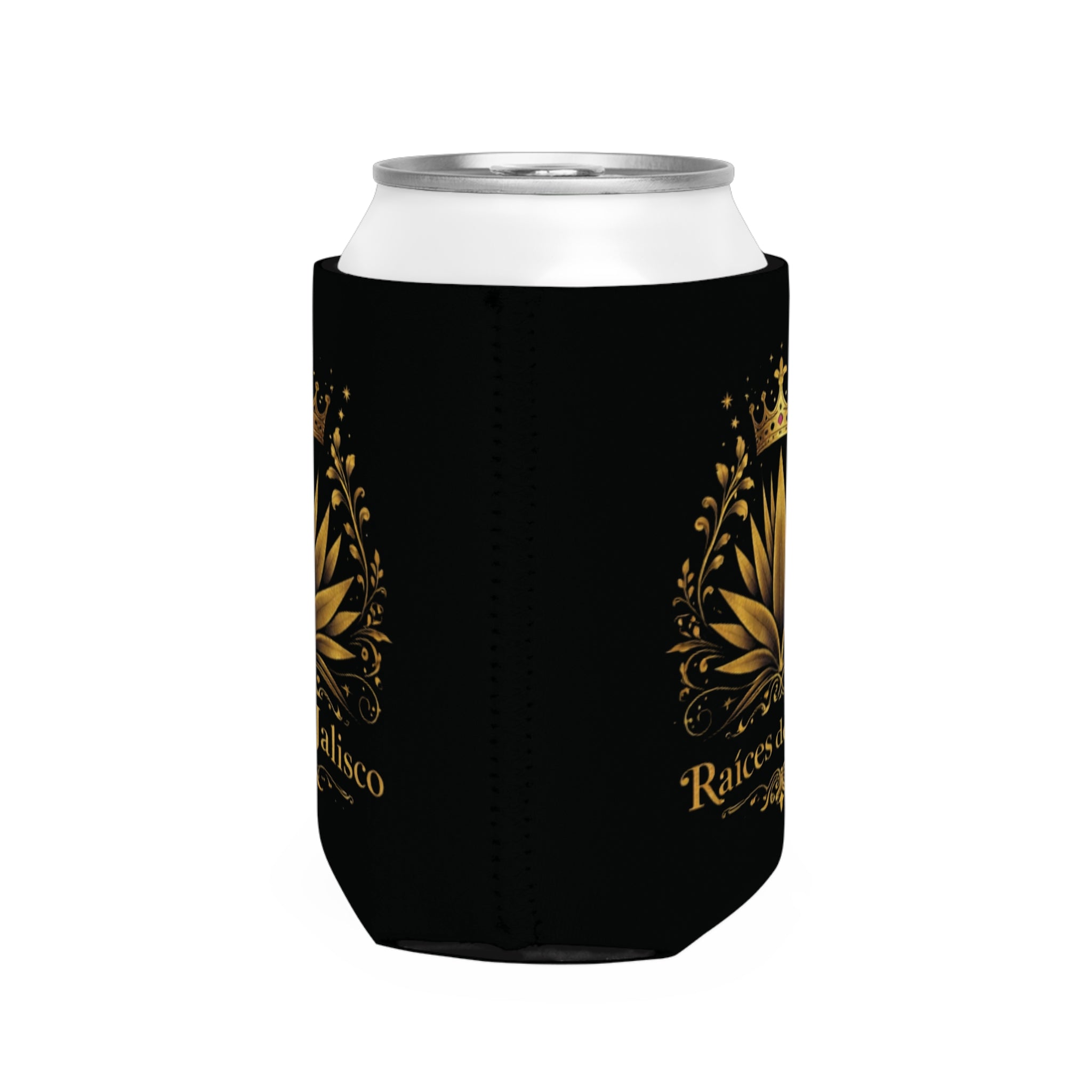 Can Cooler — Raíces de Jalisco Gold Agave Crown Design