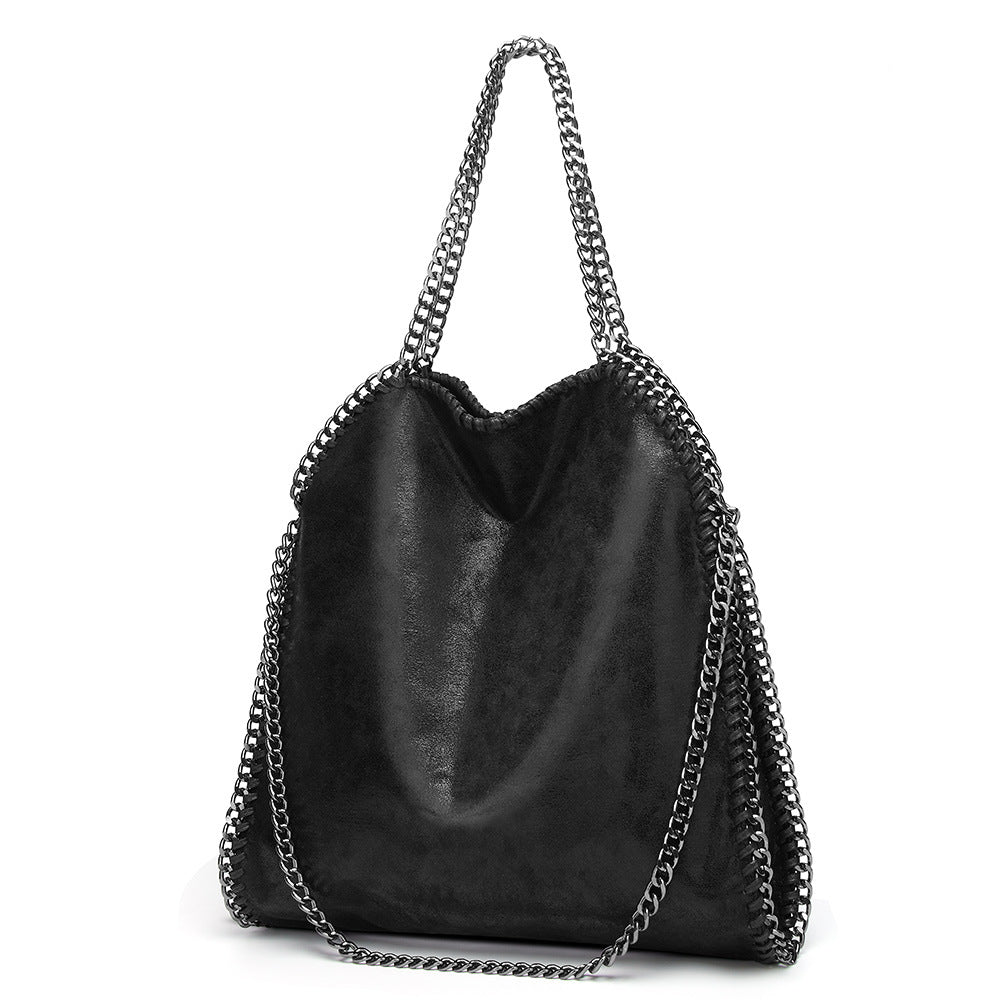 Chain Accent Structured Shoulder Bag