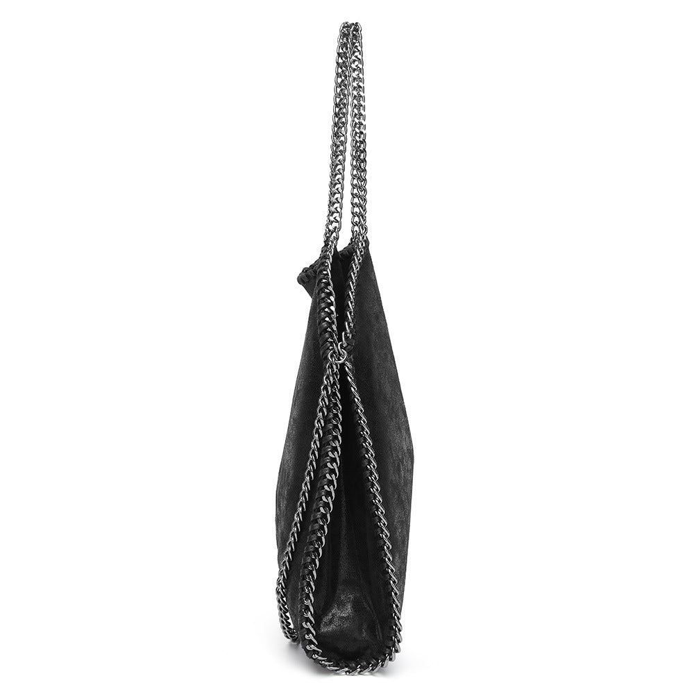 Chain Accent Structured Shoulder Bag