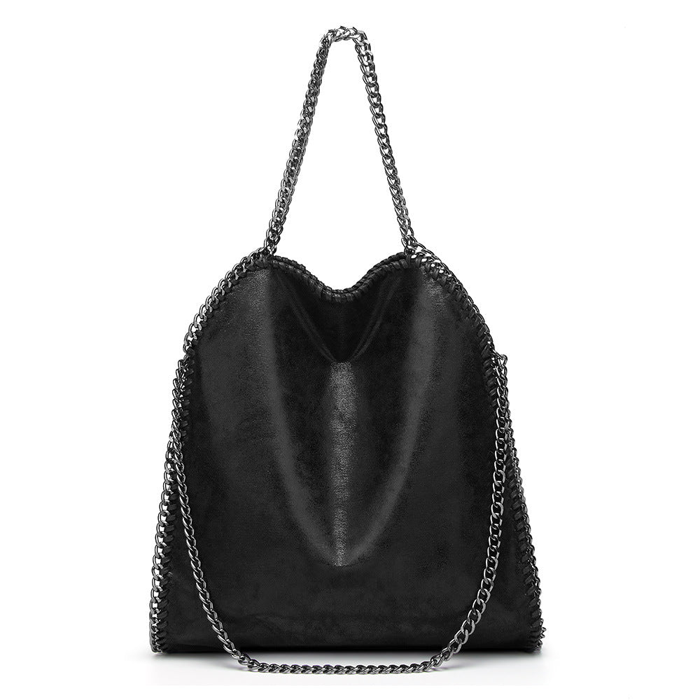 Chain Accent Structured Shoulder Bag