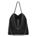 Chain Accent Structured Shoulder Bag