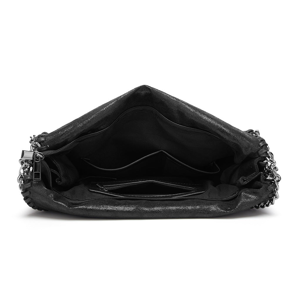 Chain Accent Structured Shoulder Bag