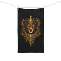 Regal Jaguar Hand Towel — Ornate Gold Lioness Crown Design