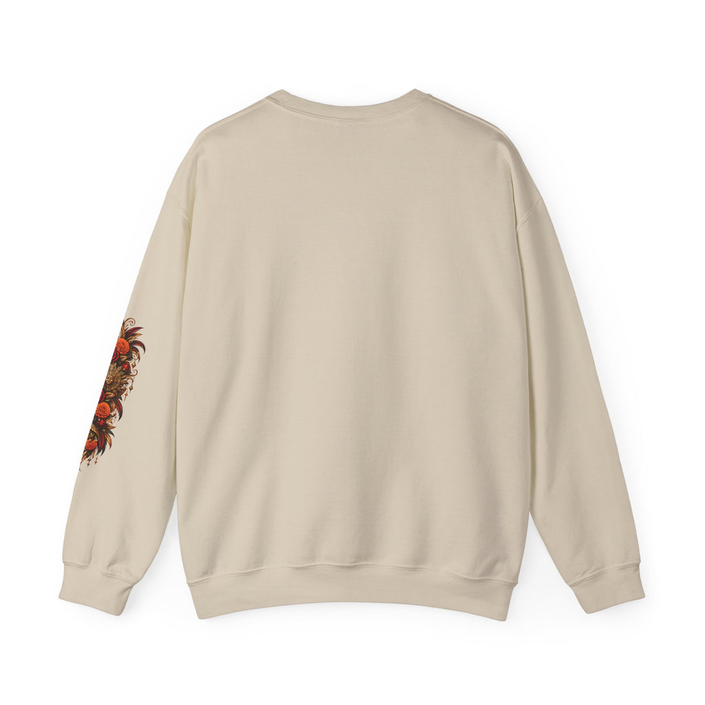 Reina Azteca: Entre Rosas y Cempasúchil | Unisex Heavy Blend™ Crewneck Sweatshirt