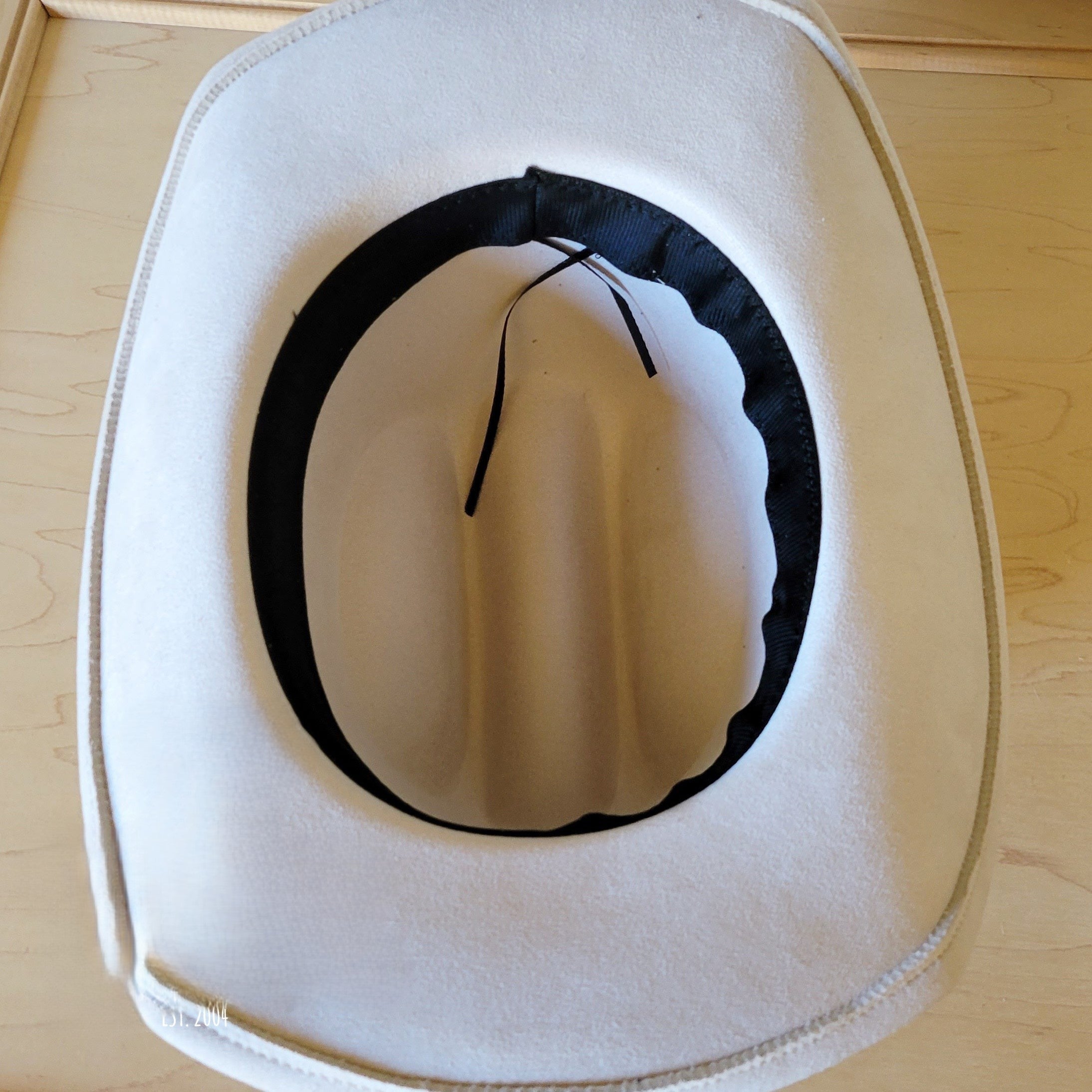 Wide Genuine Leather Tan Suede Hat Band w/ Turq 953r
