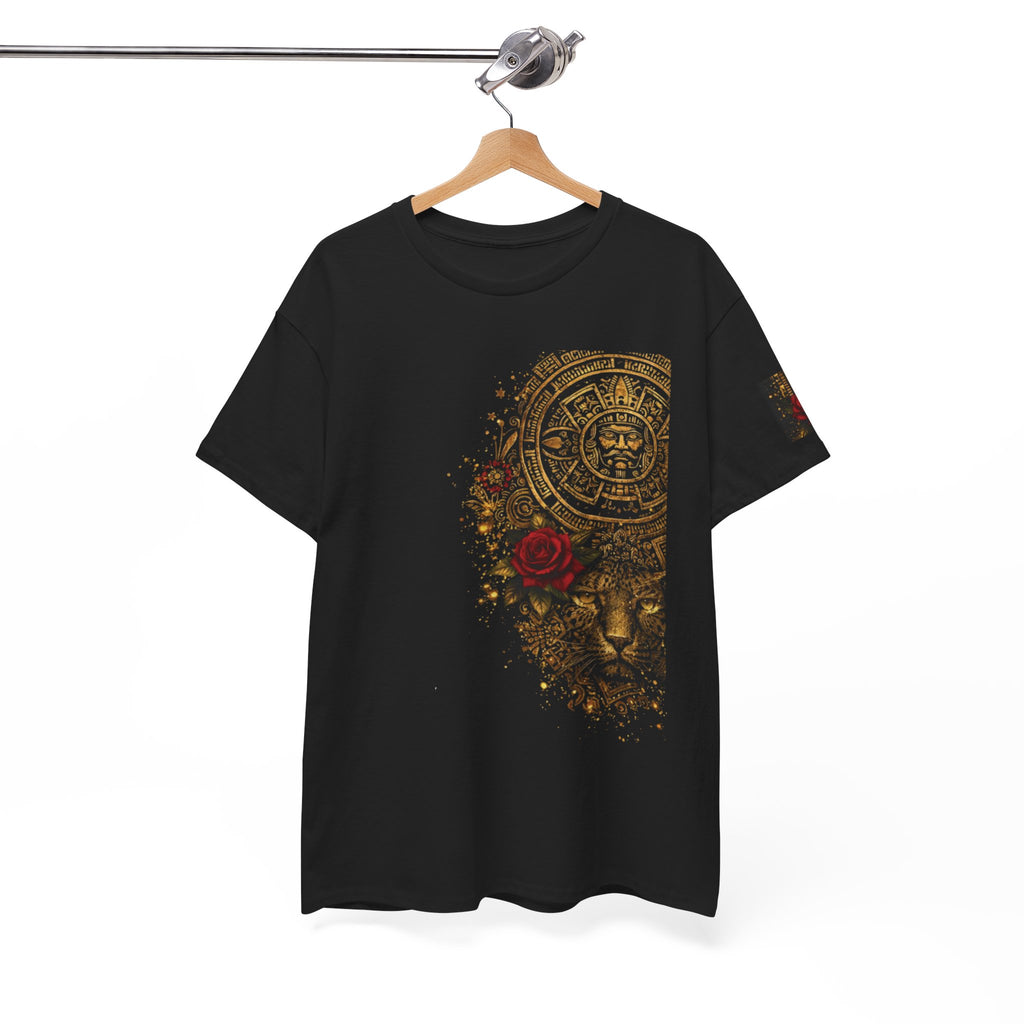 Reina Azteca T‑Shirt — Aztec Sunstone & Rose Graphic Tee —