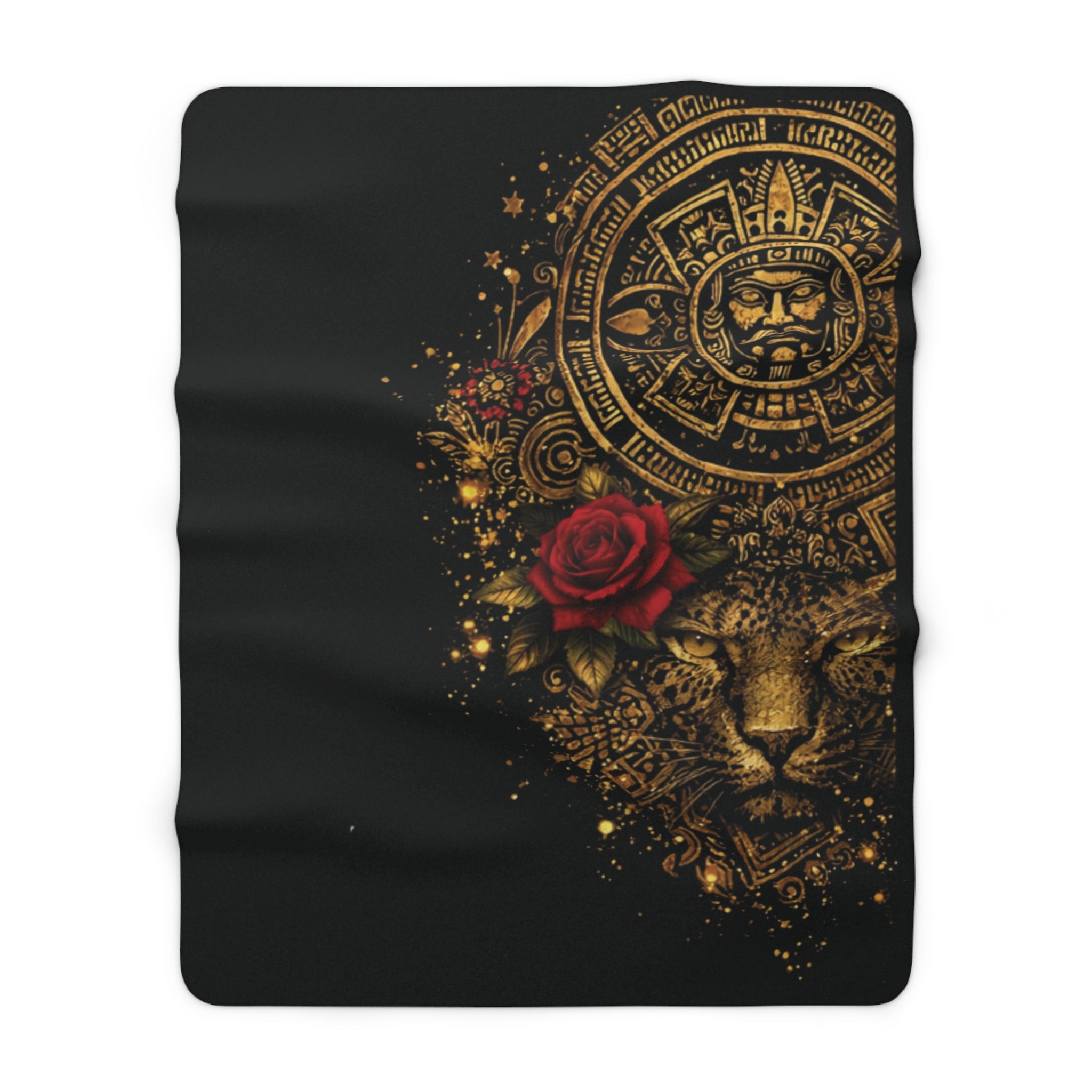Aztec Sherpa Blanket — Reina Azteca Fleece Throw